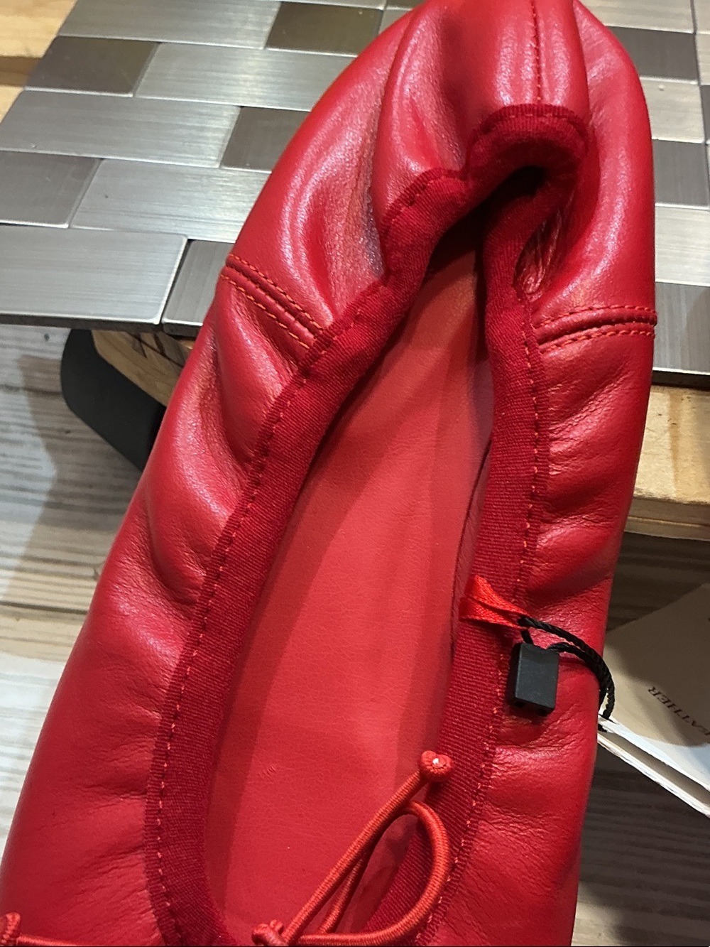 Mango Red Leather Ballet Flats - Picture 10 of 11